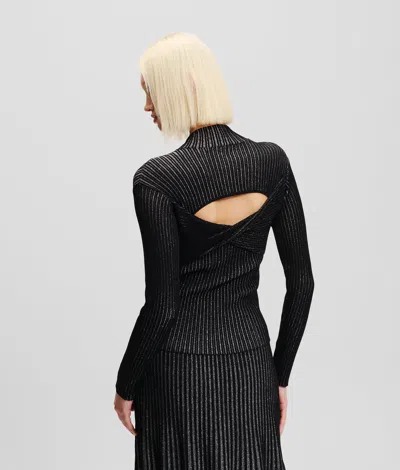 Karl Lagerfeld Metallic Mock-neck Sweater