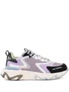 Karl Lagerfeld Metallic-panelled Mesh Sneakers In Purple