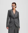 Karl Lagerfeld Metallic Pinstripe Blazer In Gray
