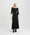 Karl Lagerfeld Metallic Pleated Knit Dress In Black