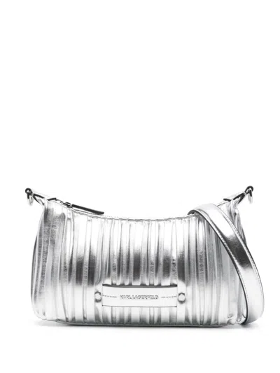 Karl Lagerfeld Metallic Shoulder Bag In A290 Silver