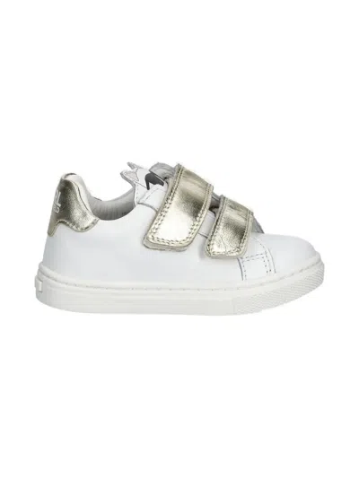 KARL LAGERFELD METALLIC-STRAP LEATHER SNEAKERS
