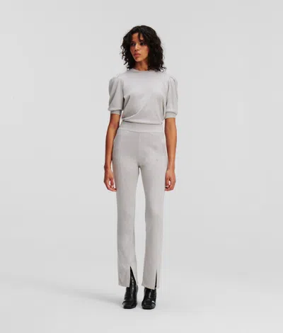 Karl Lagerfeld Metallic Sweatpants In Gray