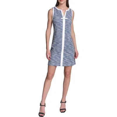 Karl Lagerfeld Metallic Tweed A-line Minidress In Blue