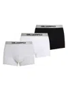 Karl Lagerfeld Metallic-waistband Boxers (pack Of Three) In Grey