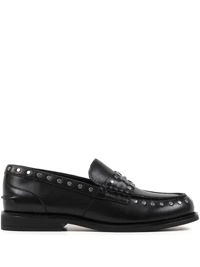 Karl Lagerfeld Mia Studded Loafers In Black