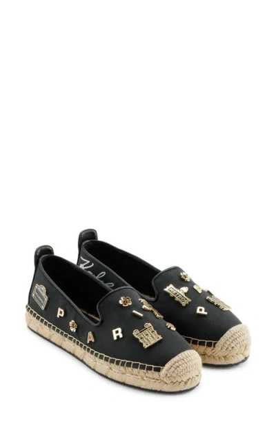 Karl Lagerfeld Michaela Espadrille Flat In Black