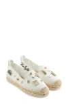 Karl Lagerfeld Michaela Espadrille Flat In Bright White Rue Pins