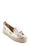 Karl Lagerfeld Michaela Espadrille Flat In White Gold