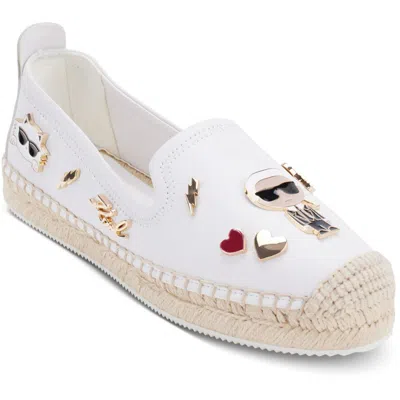 Karl Lagerfeld Michaela Womens Faux Leather Wedge Espadrilles