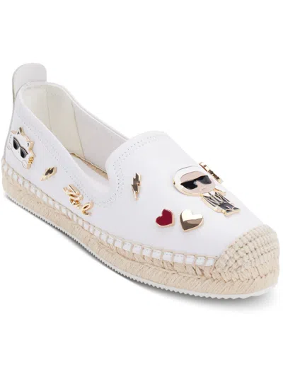 Karl Lagerfeld Michaela Espadrille Flat In Bright White