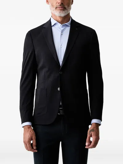 Karl Lagerfeld Micro-check Single-breasted Blazer In Blue