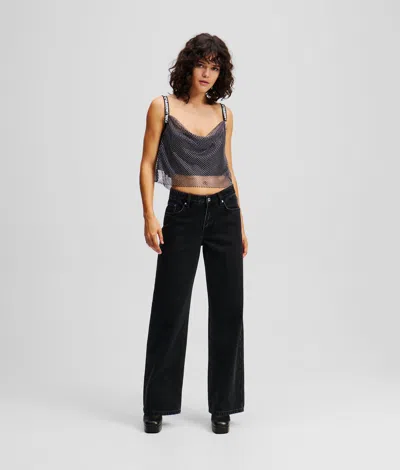 Karl Lagerfeld Mid-rise Relaxed Jeans In Black