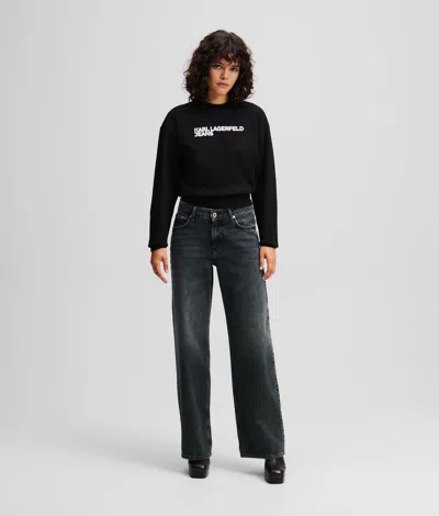 Karl Lagerfeld Mid-rise Relaxed Jeans In Black