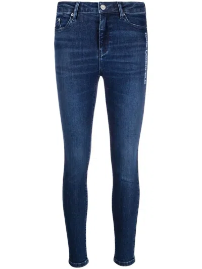 Karl Lagerfeld Mid-rise Skinny Jeans In Blue