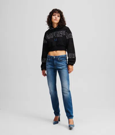 Karl Lagerfeld Mid-rise Slim Jeans In Blue