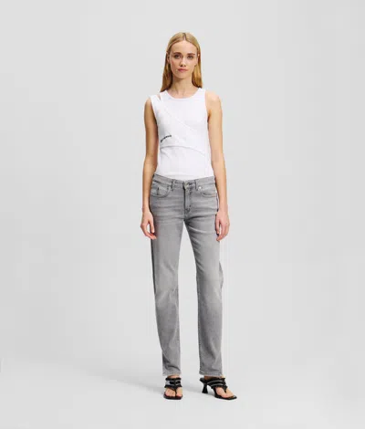 Karl Lagerfeld Mid-rise Split-hem Slim Jeans