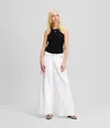 Karl Lagerfeld Mid-rise Wide-leg Jeans In White