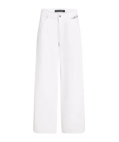 KARL LAGERFELD MID-RISE WIDE-LEG JEANS