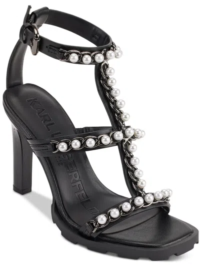 Karl Lagerfeld Midge Womens Faux Leather Dressy Heels In Black