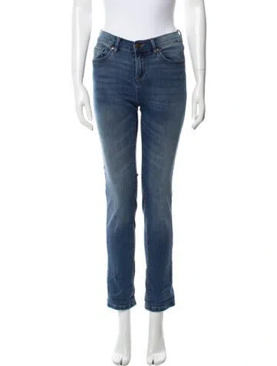 Pre-owned Karl Lagerfeld Mid-rise Straight Leg Jeans In Blue