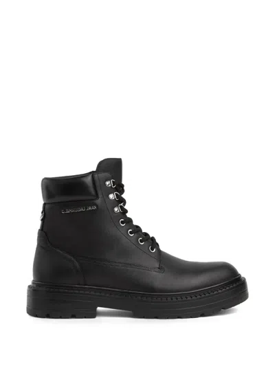 Karl Lagerfeld Miles Work Boots In Black