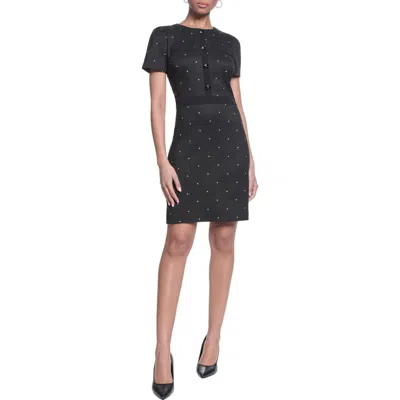 Karl Lagerfeld Millie Dot Minidress In Black
