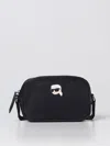 Karl Lagerfeld Ikon Pin Leather Camera Bag In Black