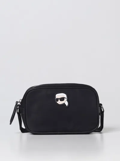 Karl Lagerfeld Patch-detail Crossbody Bag In Black