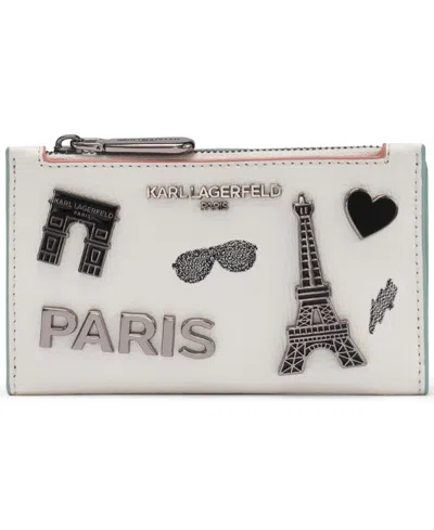 Karl Lagerfeld Mini Bifold Wallet In White