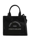 Karl Lagerfeld Mini Embellished Square Tote Bag In Black