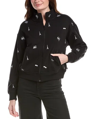 Karl Lagerfeld Mini Emojis Zip-up Jacket In Black