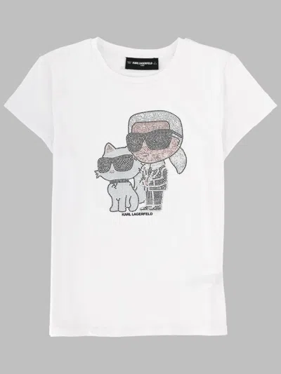 Karl Lagerfeld Mini Graphic Tee For Girls In White