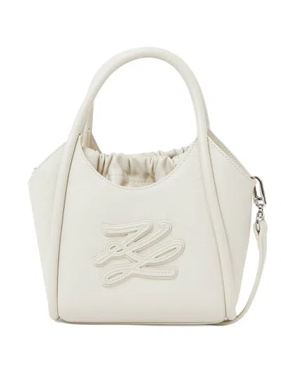 Karl Lagerfeld Mini K/autograph Tote Bag In White