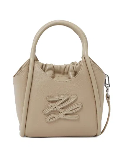 Karl Lagerfeld Mini K/autographbucket Bag In Neutral
