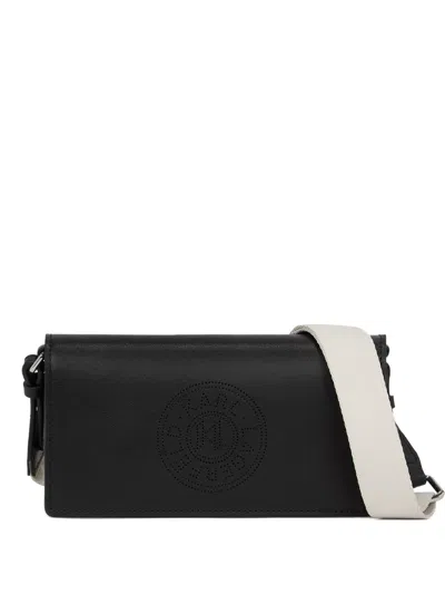 Karl Lagerfeld Mini K/circle Leather Cross Body Bag In Black