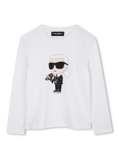 Karl Lagerfeld Mini Logo T-shirt For Boys In White