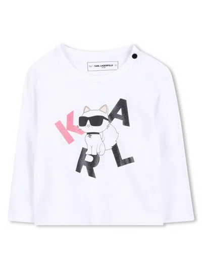 Karl Lagerfeld Mini Logo T-shirt For Girls In White