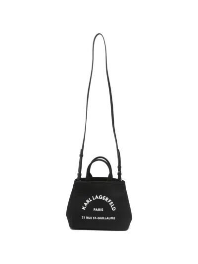Karl Lagerfeld Mini Logo-print Canvas Tote Bag In Black