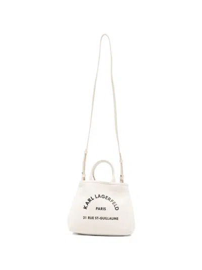 Karl Lagerfeld Mini Logo-print Canvas Tote Bag In Neutral