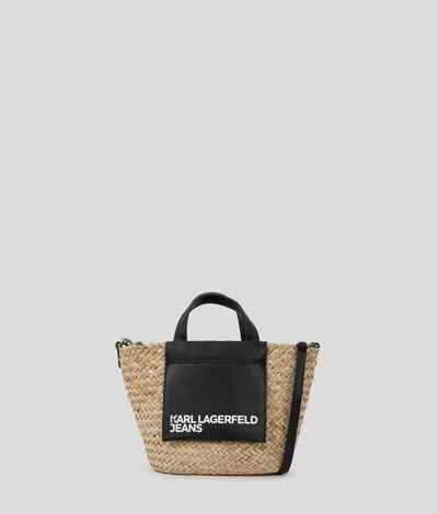 Karl Lagerfeld Mini Raffia Tote Bag