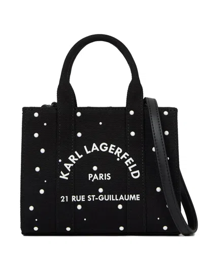 Karl Lagerfeld Mini Rue St-guillaume Pearl-embellished Tote Bag