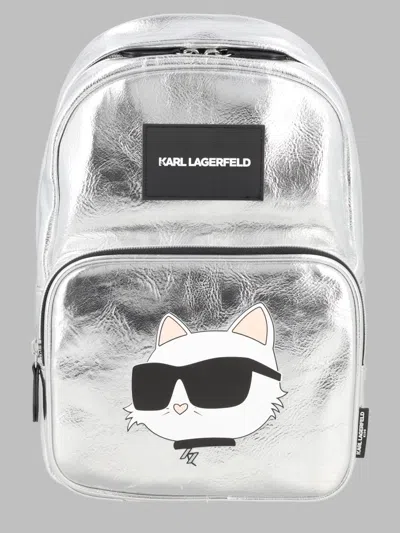Karl Lagerfeld Mini Unisex Backpack For Kids In Gray