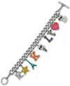 Karl Lagerfeld Mixed Charm Link Bracelet In Multi