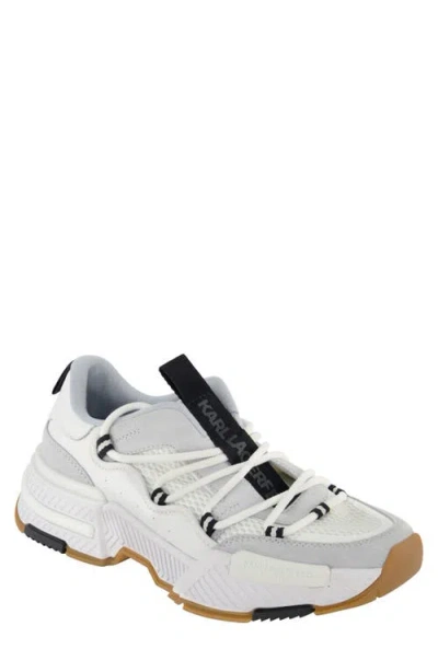 Karl Lagerfeld Mixed Media Sneaker In Light Grey