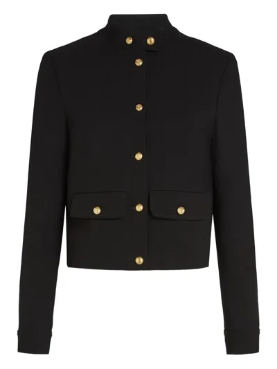 Karl Lagerfeld Mock-neck Jacket In Black