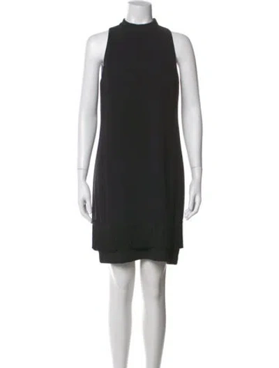 Pre-owned Karl Lagerfeld Mock Neck Knee-length Dress In Black