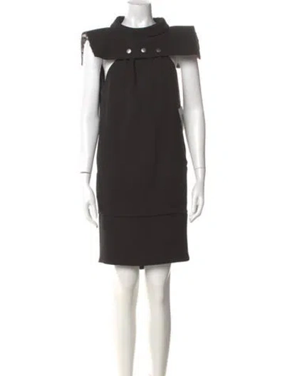 Pre-owned Karl Lagerfeld Mock Neck Knee-length Dress In Black
