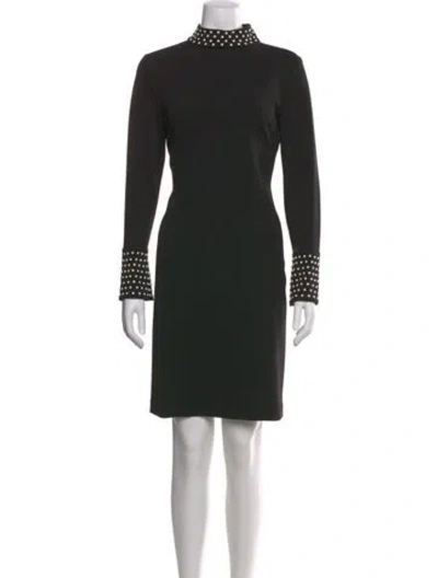 Pre-owned Karl Lagerfeld Mock Neck Mini Dress In Black