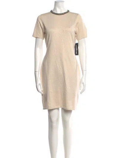 Pre-owned Karl Lagerfeld Mock Neck Mini Dress In Neutral